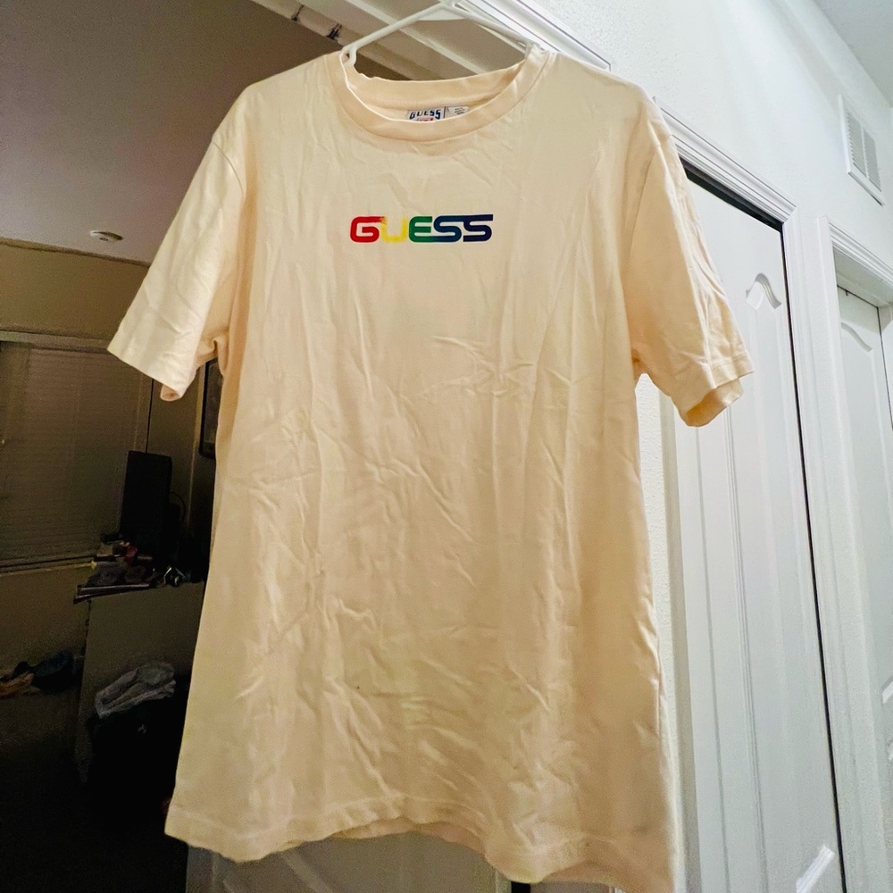 Tonight Sale—$20 off! Guess/J. Balvin 2020 Collab Cream T-Shirt w/Logo—like new!